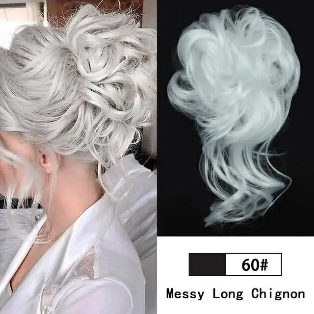 tóc giả búi xoăn cho người lớn tuổi