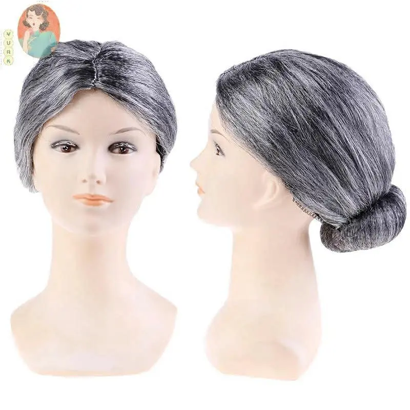 tóc giả nguyên đầu cho bà già