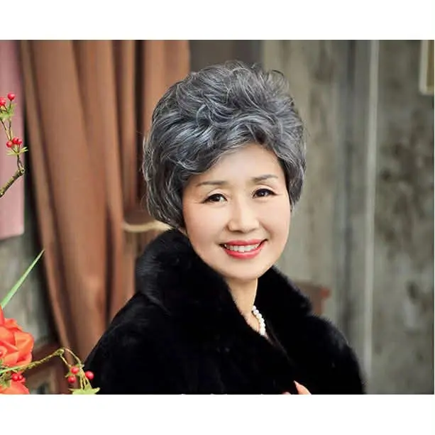 tóc giả nguyên đầu cho người cao tuổi