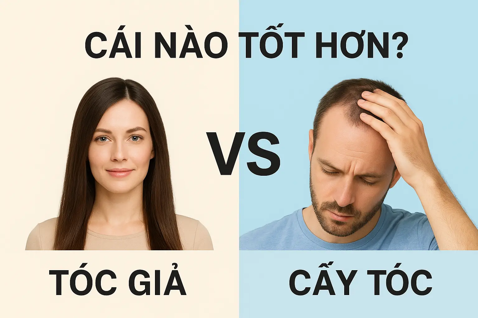 so sánh cấy tóc và đội tóc giả - cái nào tốt hơn