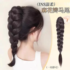 tóc giả ngoạm tết bản to 35cm