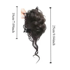 kẹp tóc búi giả nụ hoa tua rua