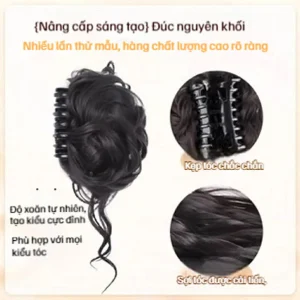 tóc búi giả nụ hoa tua rua