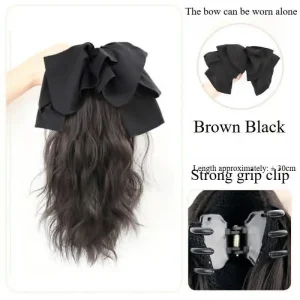 tóc giả ngoạm xoăn có gắn nơ 30cm