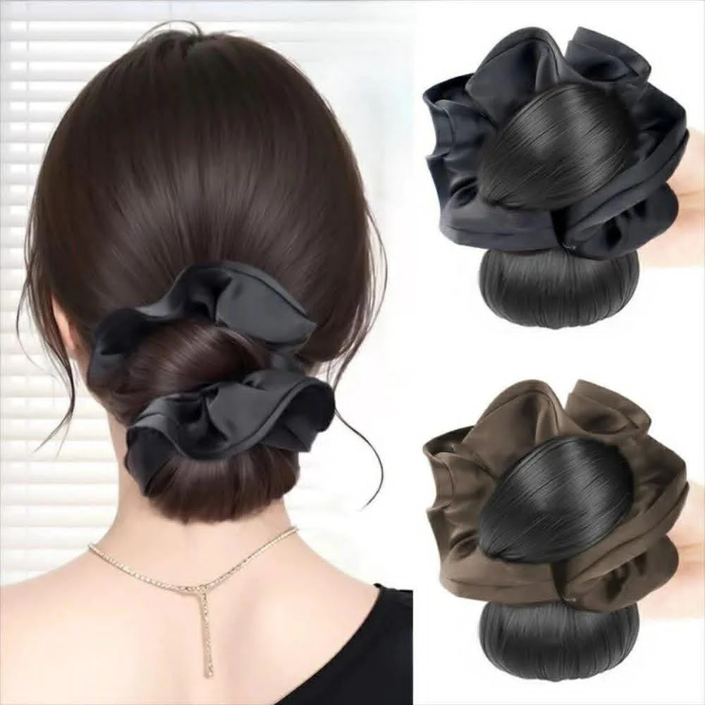 Kẹp tóc búi giả nơ xinh xắn