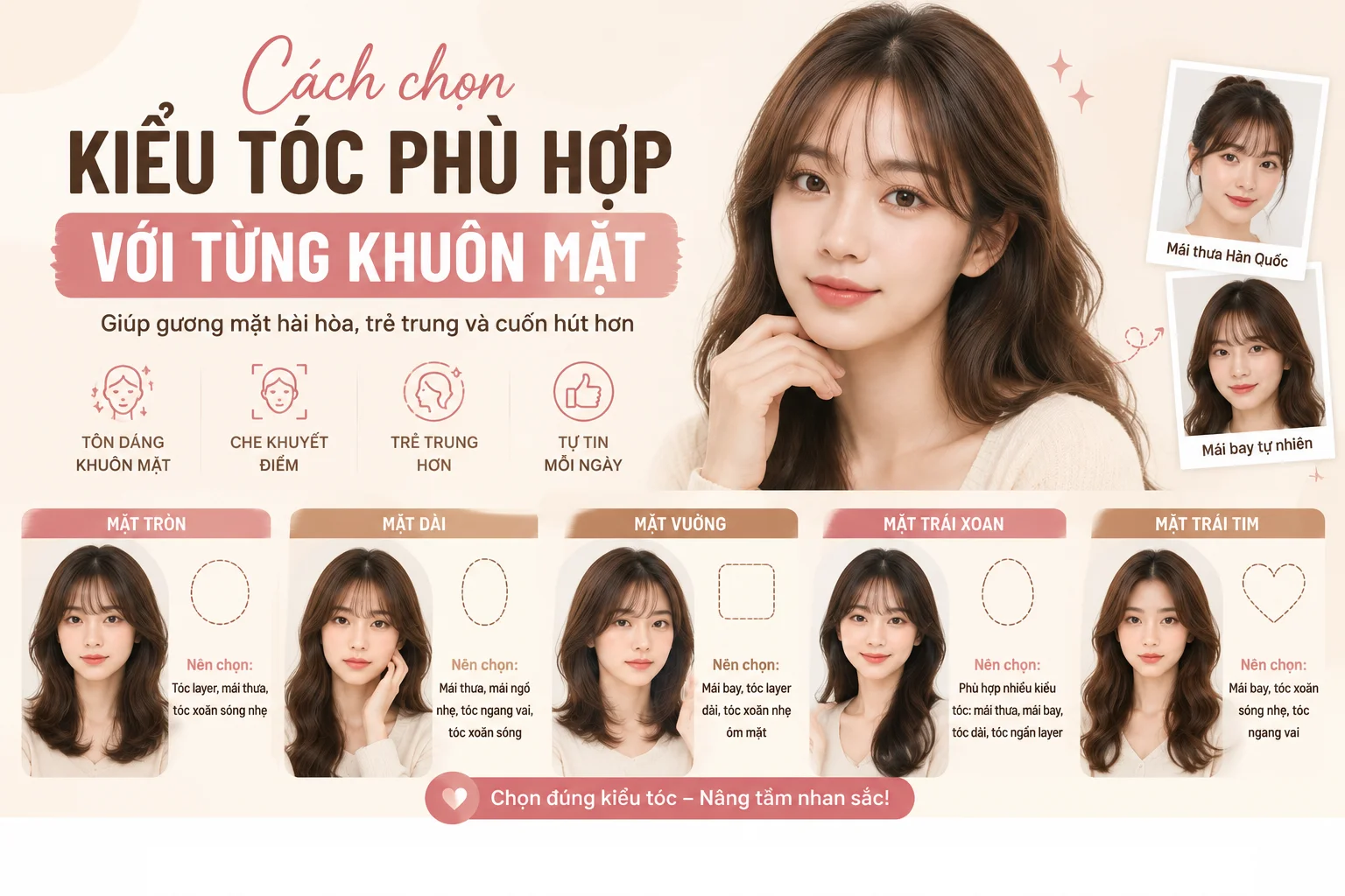 cách chọn kiểu tóc phù hợp với từng khuôn mặt